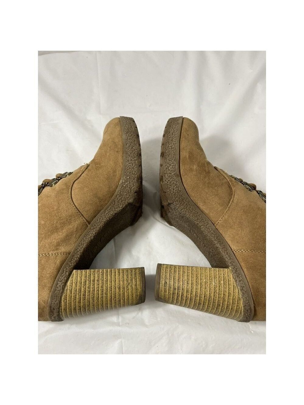 Women’s Brash Moto Boots Size 6 1/2 Sherpa Trim platform - Picture 12 of 15